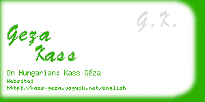 geza kass business card