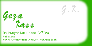 geza kass business card